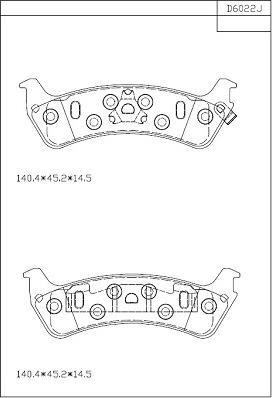 Asimco KD6022 - Тормозные колодки, дисковые, комплект autospares.lv