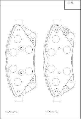 Asimco KD6138 - Тормозные колодки, дисковые, комплект autospares.lv