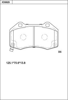 Asimco KD6829 - Тормозные колодки, дисковые, комплект autospares.lv