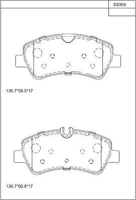 Asimco KD6369 - Тормозные колодки, дисковые, комплект autospares.lv