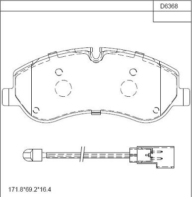 Asimco KD6368 - Тормозные колодки, дисковые, комплект autospares.lv