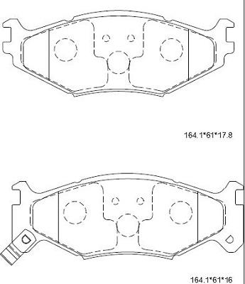 Asimco KD6301 - Тормозные колодки, дисковые, комплект autospares.lv