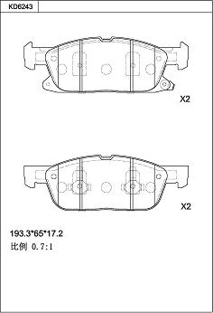 Asimco KD6243 - Тормозные колодки, дисковые, комплект autospares.lv