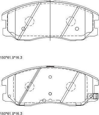 Asimco KD6212 - Тормозные колодки, дисковые, комплект autospares.lv