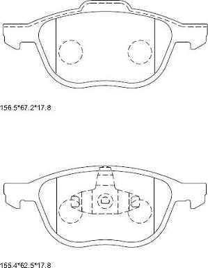 Asimco KD6798 - Тормозные колодки, дисковые, комплект autospares.lv