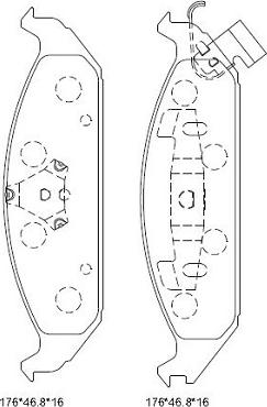 Asimco KD6744 - Тормозные колодки, дисковые, комплект autospares.lv