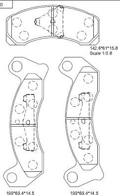 Asimco KD6765 - Тормозные колодки, дисковые, комплект autospares.lv