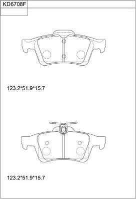 Asimco KD6708F - Тормозные колодки, дисковые, комплект autospares.lv