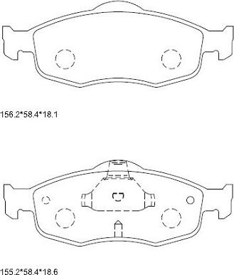 Asimco KD6710 - Тормозные колодки, дисковые, комплект autospares.lv