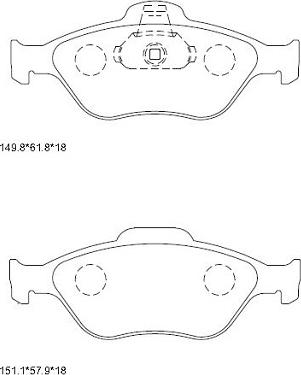 Asimco KD6776 - Тормозные колодки, дисковые, комплект autospares.lv