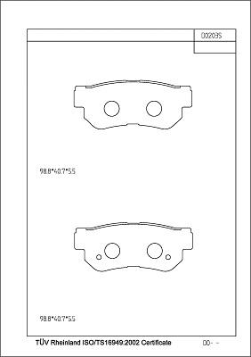 Asimco KD0203S - Тормозные колодки, дисковые, комплект autospares.lv