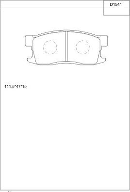 Asimco KD1541 - Тормозные колодки, дисковые, комплект autospares.lv