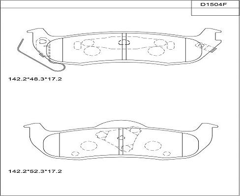 Asimco KD1504F - Тормозные колодки, дисковые, комплект autospares.lv