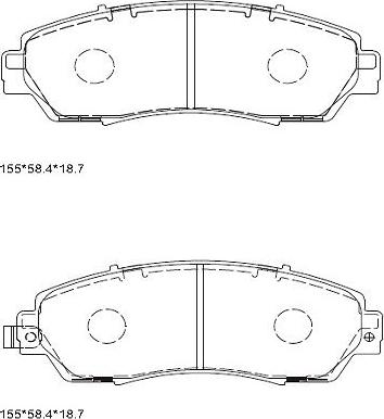 Asimco KD1508 - Тормозные колодки, дисковые, комплект autospares.lv