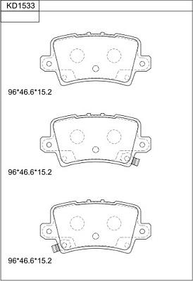 Asimco KD1533 - Тормозные колодки, дисковые, комплект autospares.lv