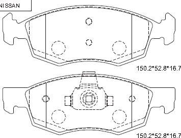 Asimco KD1521 - Тормозные колодки, дисковые, комплект autospares.lv