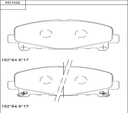 Asimco KD1522 - Тормозные колодки, дисковые, комплект autospares.lv