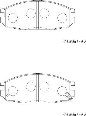 Asimco KD1615 - Тормозные колодки, дисковые, комплект autospares.lv