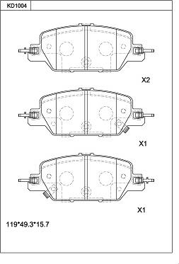 Asimco KD1004 - Тормозные колодки, дисковые, комплект autospares.lv