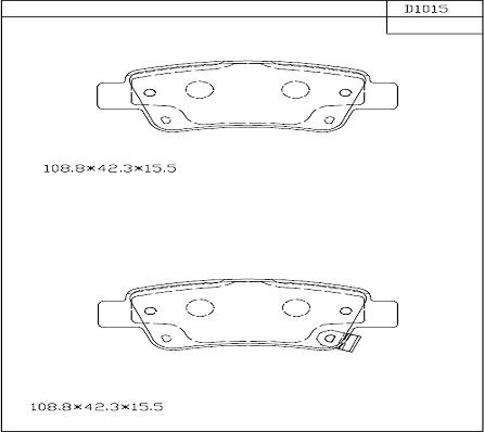 Asimco KD1015 - Тормозные колодки, дисковые, комплект autospares.lv