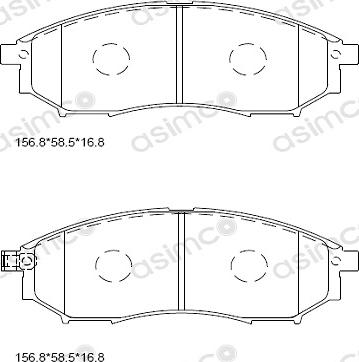 Asimco KD1301 - Тормозные колодки, дисковые, комплект autospares.lv