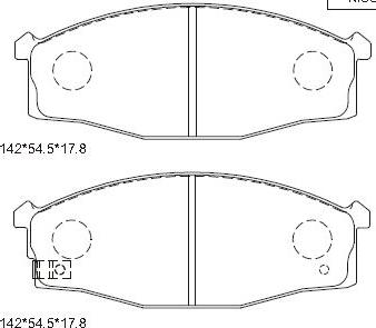 Asimco KD1246 - Тормозные колодки, дисковые, комплект autospares.lv