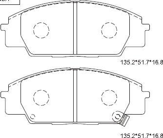 Asimco KD1795 - Тормозные колодки, дисковые, комплект autospares.lv