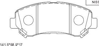 Asimco KD1744 - Тормозные колодки, дисковые, комплект autospares.lv