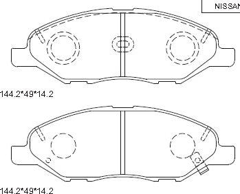 Asimco KD1740 - Тормозные колодки, дисковые, комплект autospares.lv