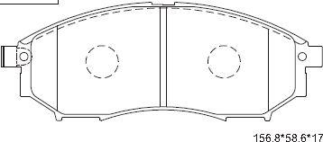 Asimco KD1755 - Тормозные колодки, дисковые, комплект autospares.lv