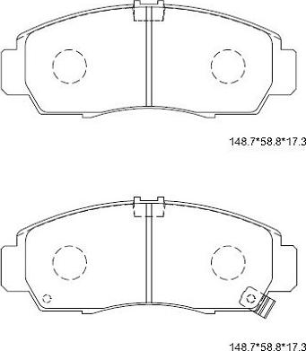 Asimco KD1707 - Тормозные колодки, дисковые, комплект autospares.lv