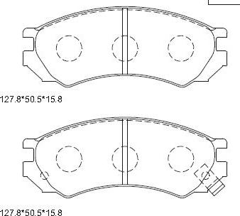 Akebono A252K - Тормозные колодки, дисковые, комплект autospares.lv