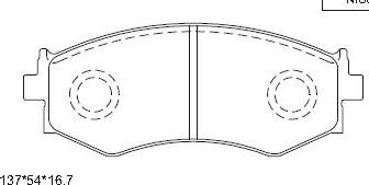 Asimco KD1716 - Тормозные колодки, дисковые, комплект autospares.lv