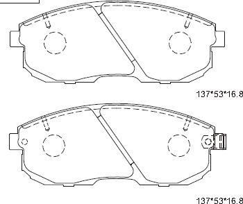 Asimco KD1710 - Тормозные колодки, дисковые, комплект autospares.lv