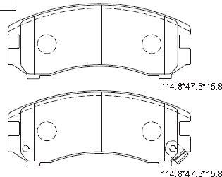 Asimco KD1713W - Тормозные колодки, дисковые, комплект autospares.lv