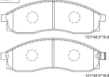 Asimco KD1785 - Тормозные колодки, дисковые, комплект autospares.lv