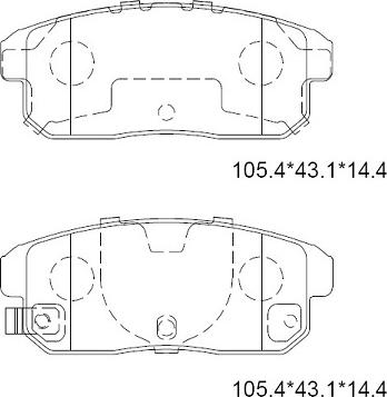 Asimco KD1737F - Тормозные колодки, дисковые, комплект autospares.lv