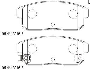 Asimco KD1737 - Тормозные колодки, дисковые, комплект autospares.lv