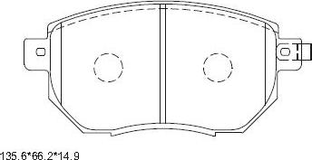 Asimco KD1726 - Тормозные колодки, дисковые, комплект autospares.lv