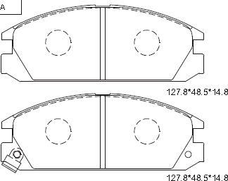 Asimco KD1721 - Тормозные колодки, дисковые, комплект autospares.lv