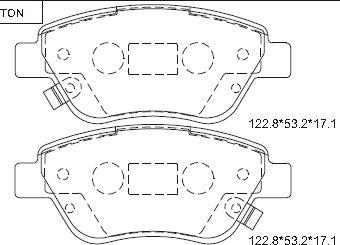 Asimco KD8713F - Тормозные колодки, дисковые, комплект autospares.lv