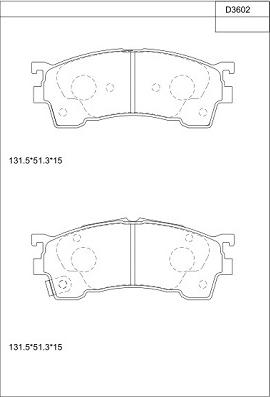 Asimco KD3602 - Тормозные колодки, дисковые, комплект autospares.lv