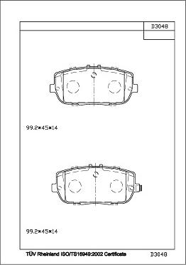 Asimco KD3048 - Тормозные колодки, дисковые, комплект autospares.lv