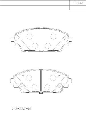 Asimco KD3043 - Тормозные колодки, дисковые, комплект autospares.lv