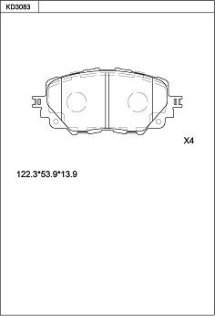 Asimco KD3083 - Тормозные колодки, дисковые, комплект autospares.lv