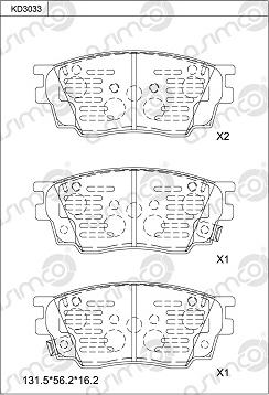 Asimco KD3033 - Тормозные колодки, дисковые, комплект autospares.lv