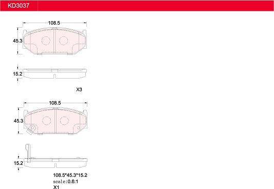 Asimco KD3037 - Тормозные колодки, дисковые, комплект autospares.lv