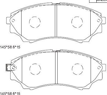 Asimco KD3301 - Тормозные колодки, дисковые, комплект autospares.lv