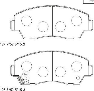 Asimco KD3338 - Тормозные колодки, дисковые, комплект autospares.lv