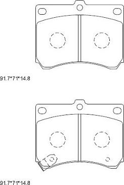 Asimco KD3799 - Тормозные колодки, дисковые, комплект autospares.lv